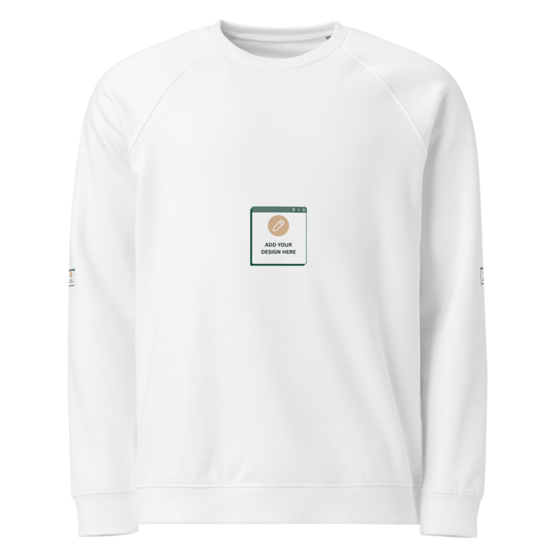 Unisex organic raglan sweatshirt / XS