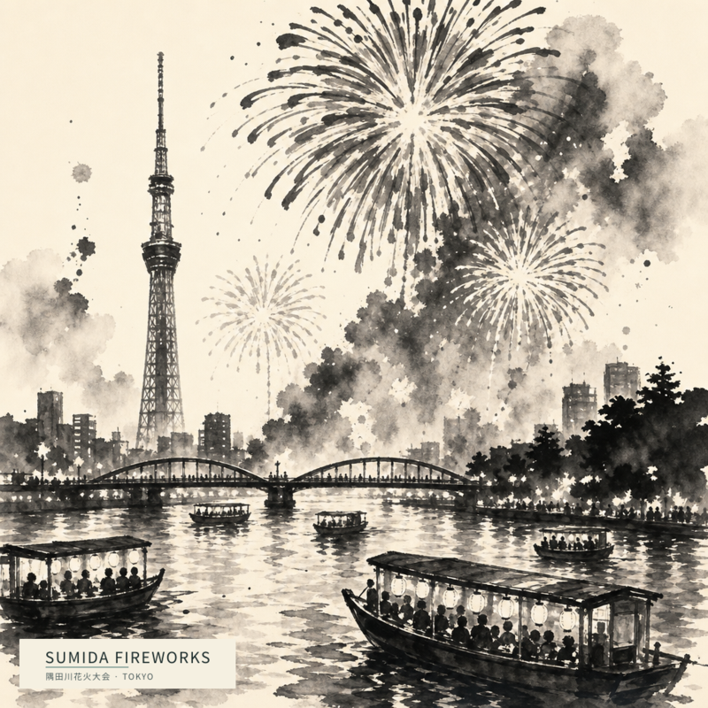 Sumida Fireworks（隅田川花火大会）のアートワーク