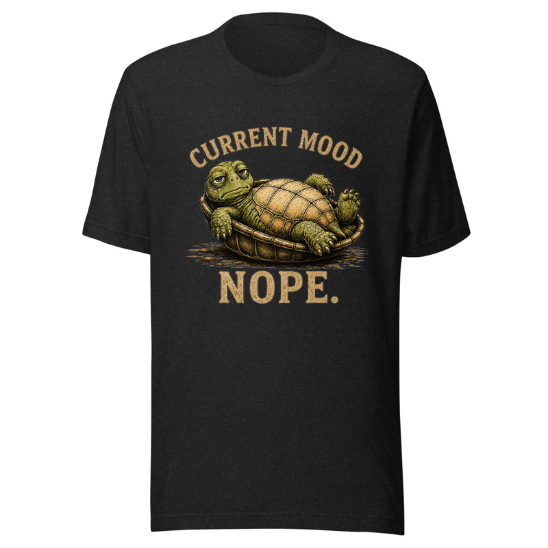 Nope Turtle Unisex T-Shirt — Black Heather