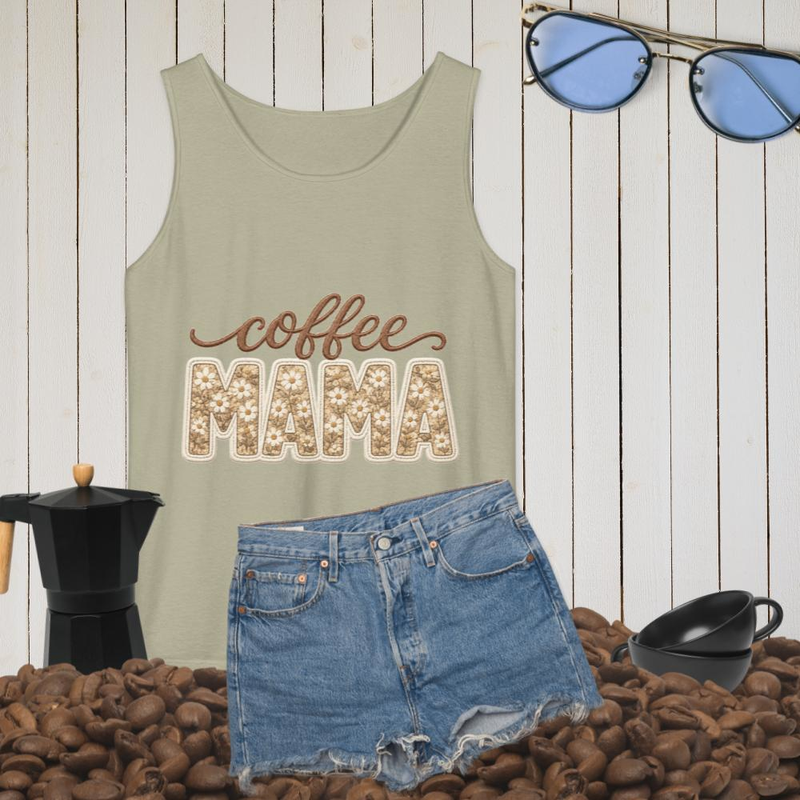Coffee Mama Tank - 100% Cotton – S, Sandstone