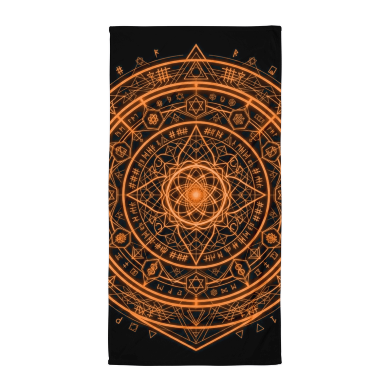 Uncle Benny ® Quantum Encryption IBM Quantum Computer Beach Towel Neon Orange EST. 2020