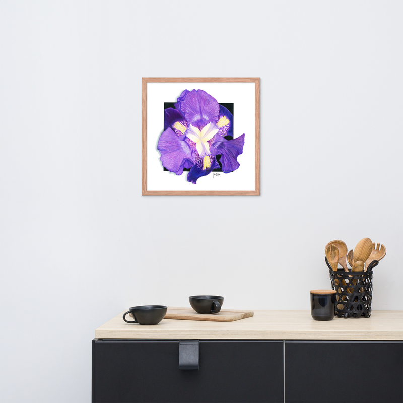 Purple Haze Framed Print – 18″×18″, Red Oak