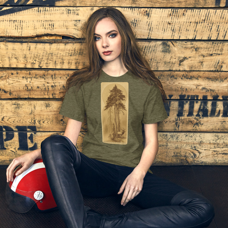 Forest and Elk Montana Tattoo Company Unisex t-shirt – XL, Heather Olive
