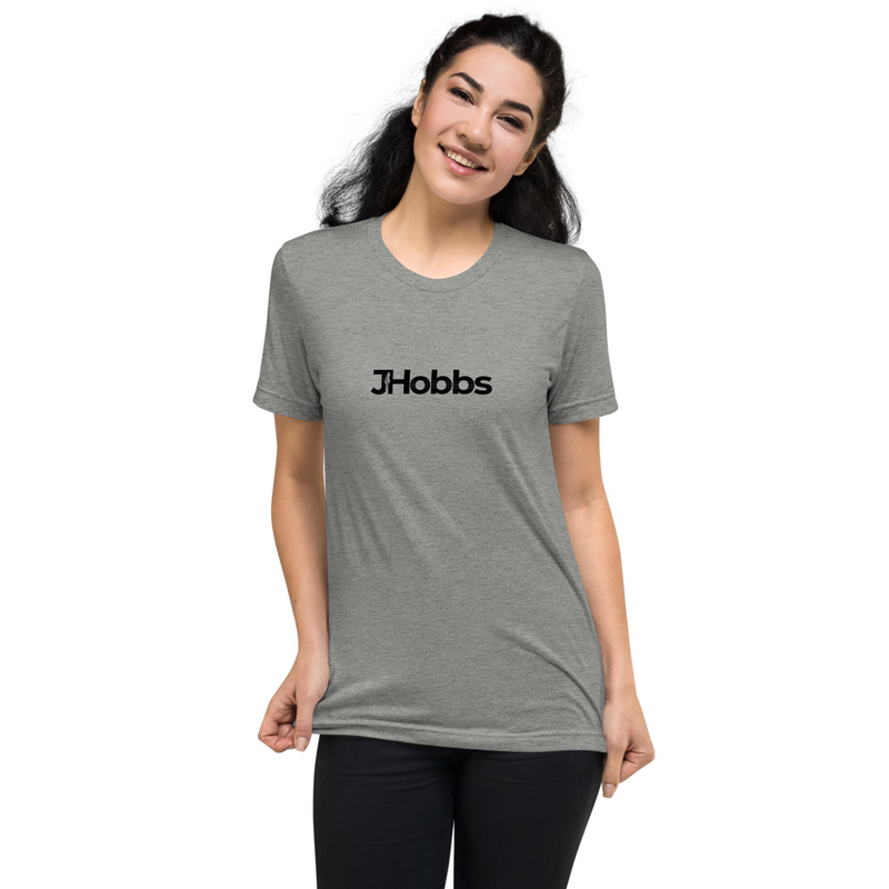 Black JHobbs Logo Adult Tri-Blend Short sleeve t-shirt