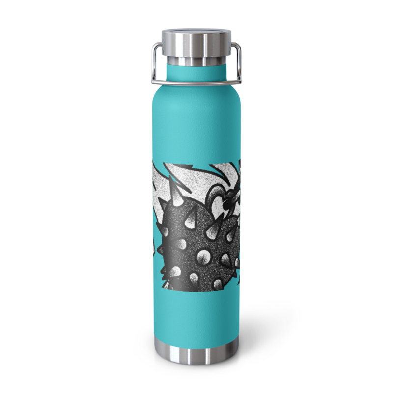 Burned Hearts Flail Copper Vacuum Insulated Bottle - by Collin – 22oz, Mint Green