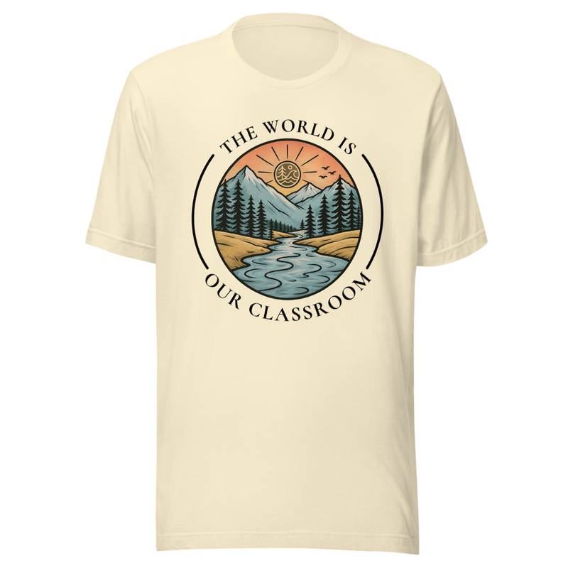 The World Is Our Classroom Tee – S, Natural