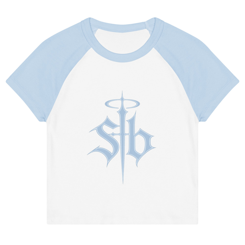 WOMEN'S STB GRAPHIC BABY TEE (LIGHT BLUE)