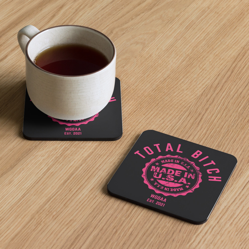 Total B WGOAA Cork-back coaster