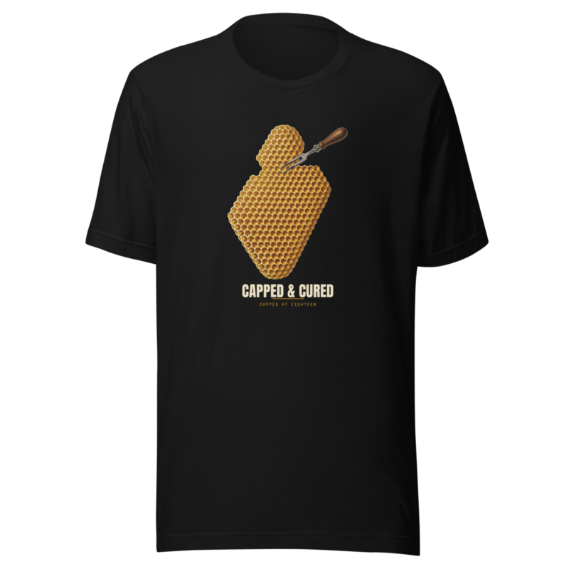 Capped and Cured Tee — Beekeeping merch