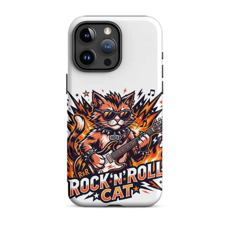 Tough Case for iPhone®: Rock N Roll Cat – iPhone 15 Pro Max, Matte