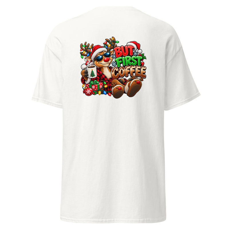 But First Coffee Christmas Unisex classic tee – S, White