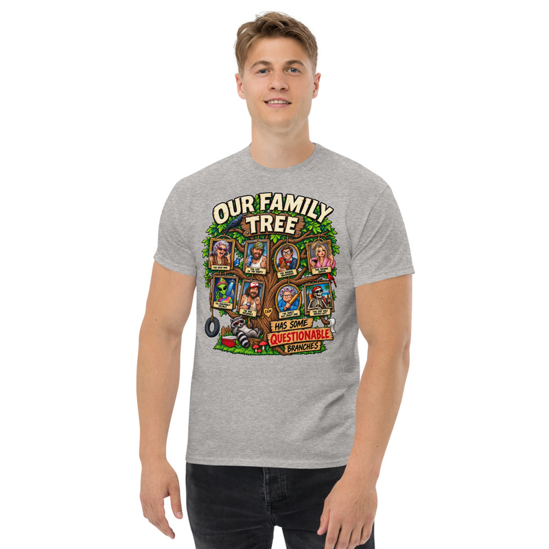 Questionable Family Tree - Unisex classic tee – 2XL, Sport Grey