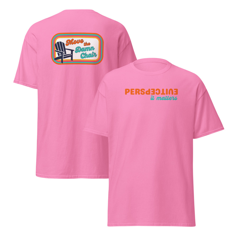 Unisex T-shirt - Perspective Front, Chair Back – L, Azalea