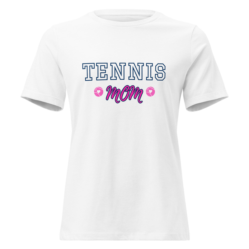 Tennis Mom -  Relaxed T-Shirt – XL, White