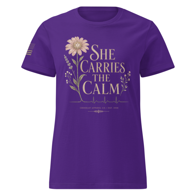 She Carries The Calm [womens shirts ][core] — Purple