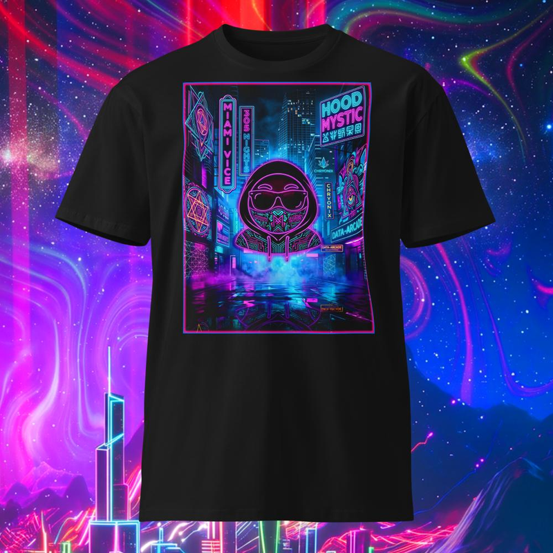 Hipster Cyber Hustler Miami Vice Neon Lights t-shirt