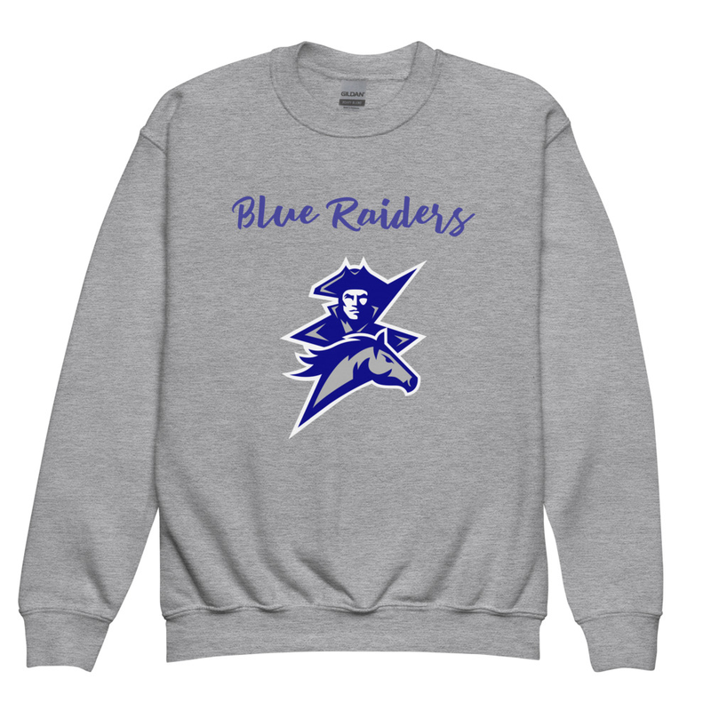 Blue Raider Youth crewneck sweatshirt – XS, Sport Grey