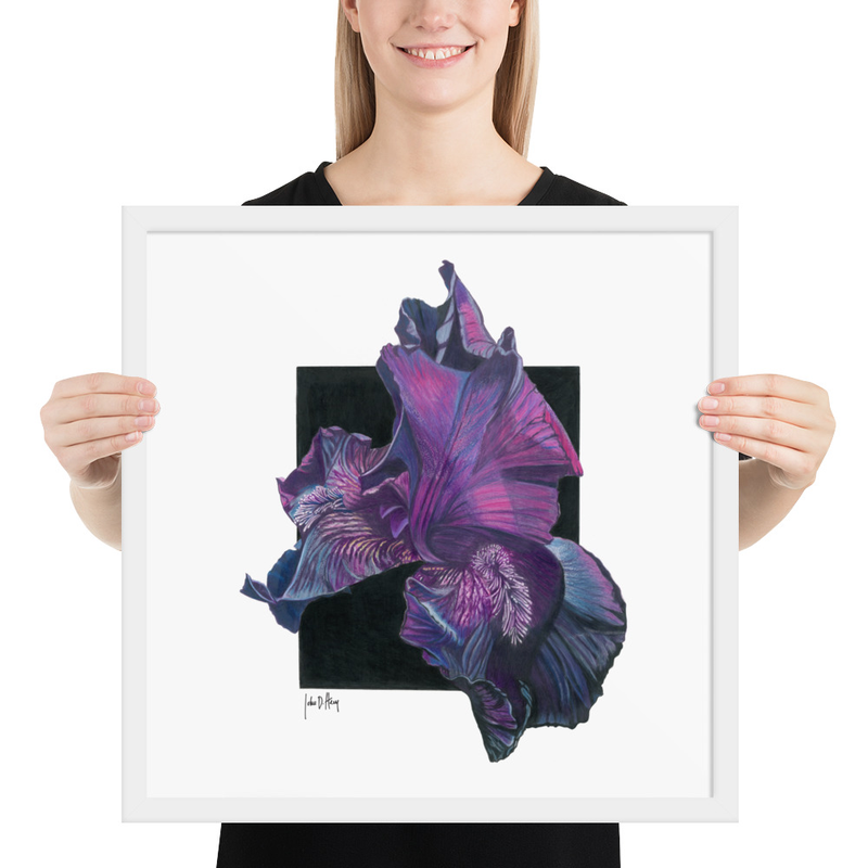 The Power Of Purple Framed Print – 18″×18″, White