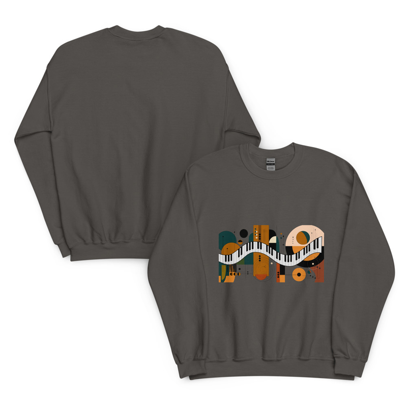 Abstract Piano Unisex Sweatshirt – XL, Charcoal