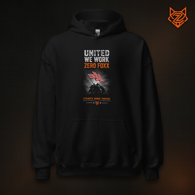 American Flag — Strength. Honor. Purpose. | Double-Sided Hoodie — Front