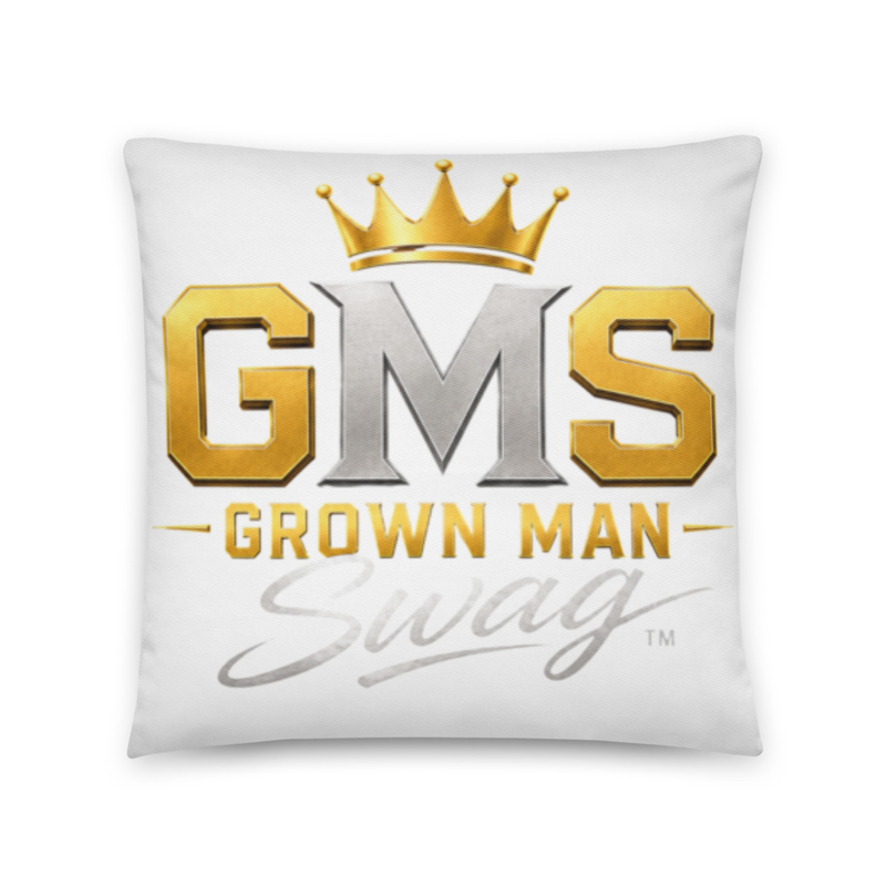 Grown Man Swag™ Signature Premium Cotton Throw Pillow | Confidence • Style • Respect – 18″×18″