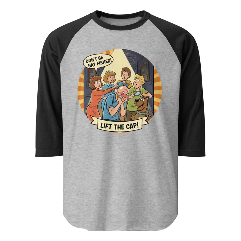 3/4 sleeve raglan shirt copy – XS, Heather Grey/Black