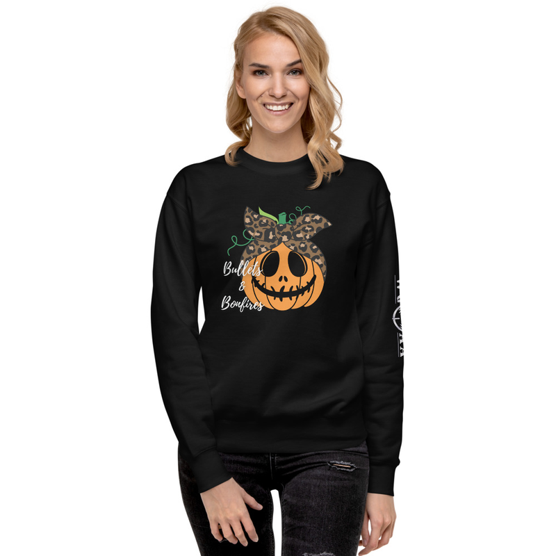 Bullets & Bonfires Pumpkin WGOAA Unisex Premium Sweatshirt – S, Black