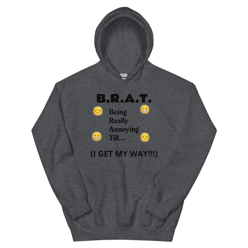 B.R.A.T. Unisex Hoodie – S, Dark Heather
