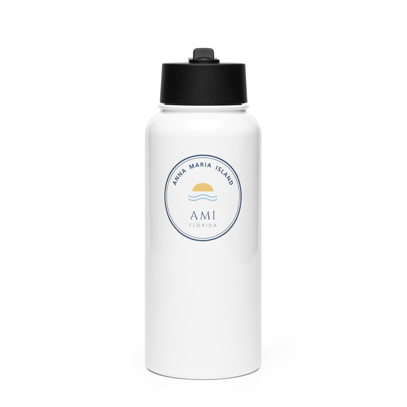 AMI stainless steel water bottle with straw lid