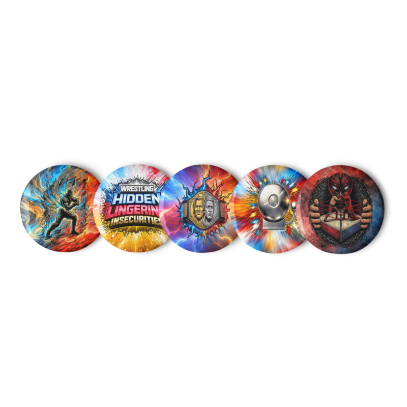 Wrestling Hidden Lingering Insecurities 2nd Set of Pin Buttons