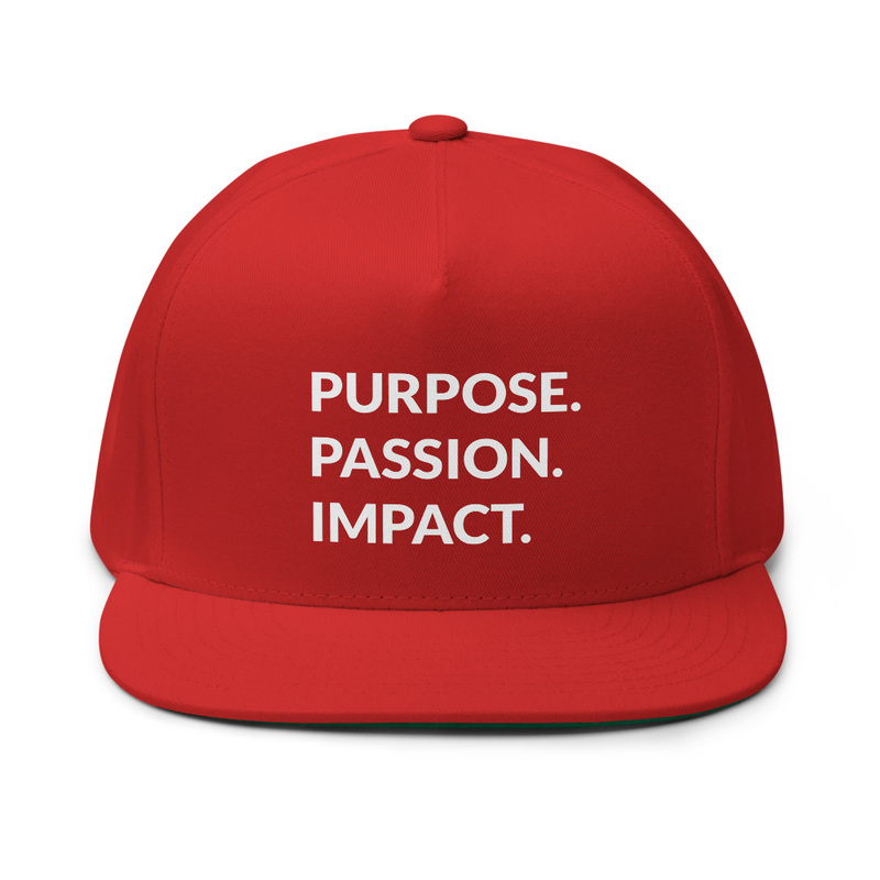 HFTT Flat Bill Cap | Purpose. Passion. Impact. (Colors Available) – One size, Red