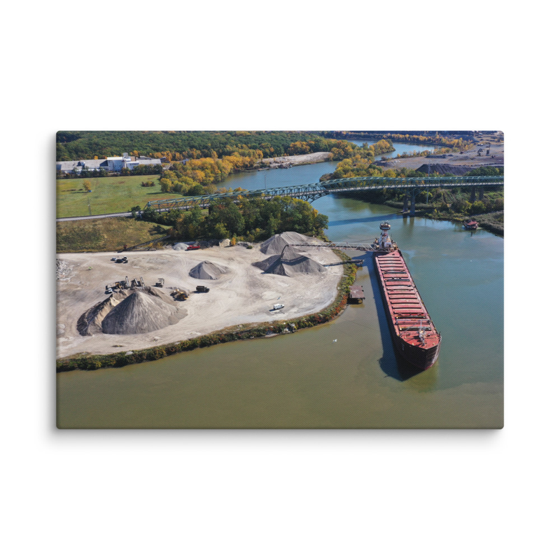 Freighter Unloading on the Black River in Lorain