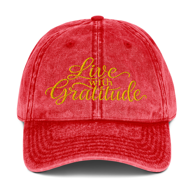 Live with Gratitude Vintage Cotton Twill Cap
