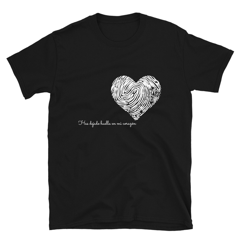 Corazón dactilar: Camiseta unisex · Negro