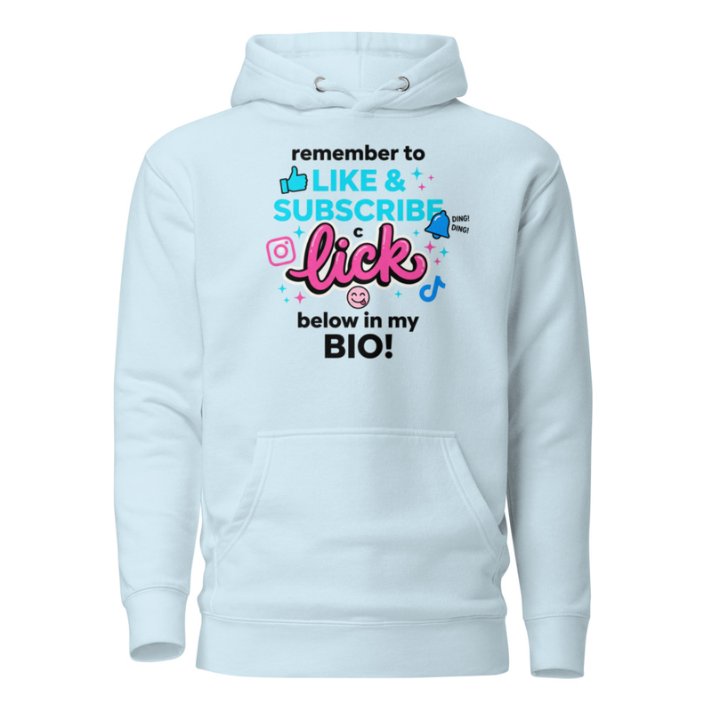 Remember to like and Subscribe Hoodie – 3XL, Sky Blue