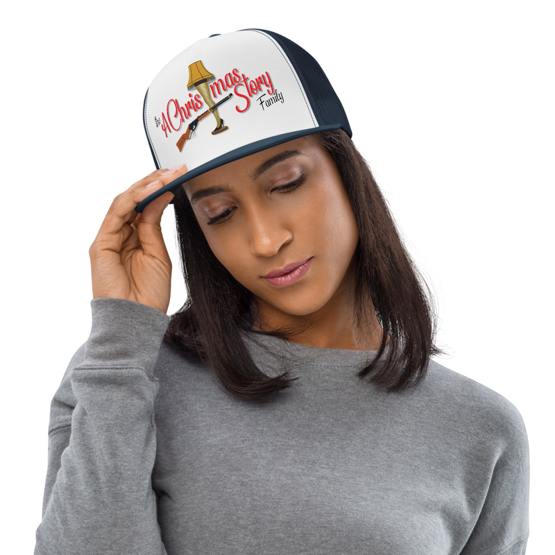 The Original A Christmas Story Family Custom Trucker Hat – One size, Navy/ White/ Navy