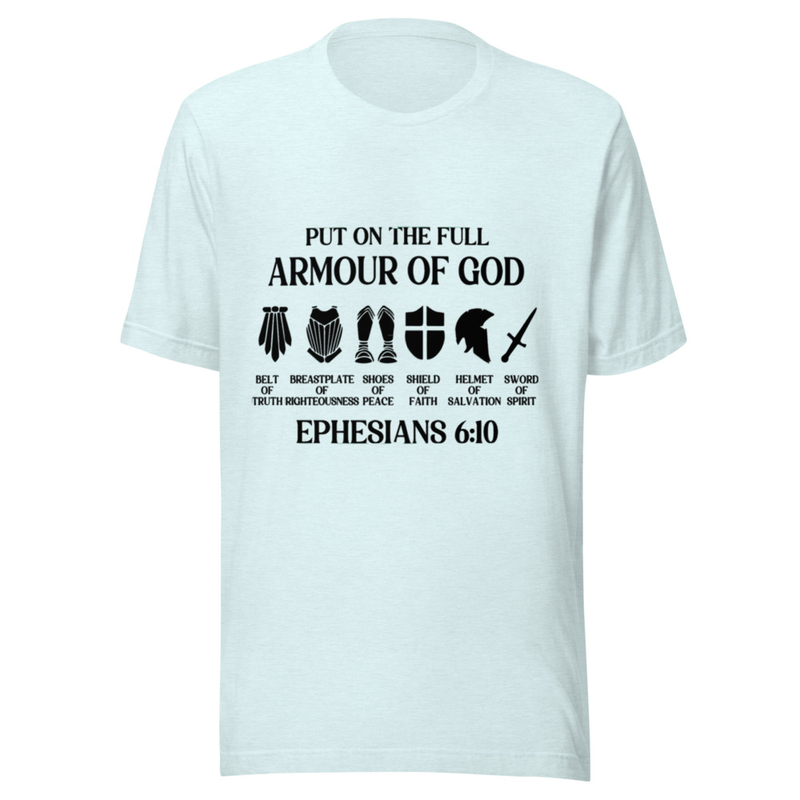 Armor Of God T-shirt – XL, Heather Ice Blue