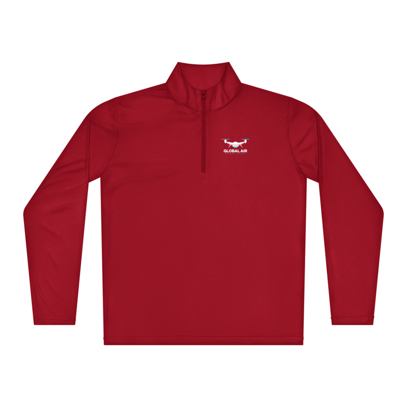 Lightweight quarter-zip pullover – XL, True Red