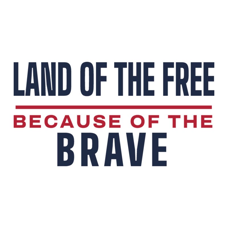 Land of the free because of the brave magnet — Size: 3″×3″, Color: White