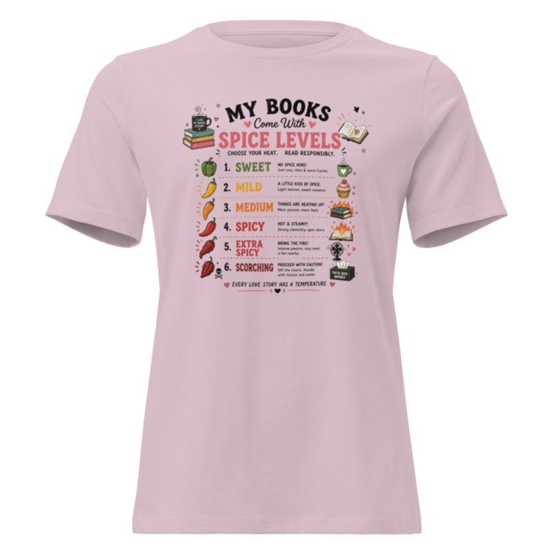 Spicy Books Women's Relaxed T-Shirt – S, Light Violet