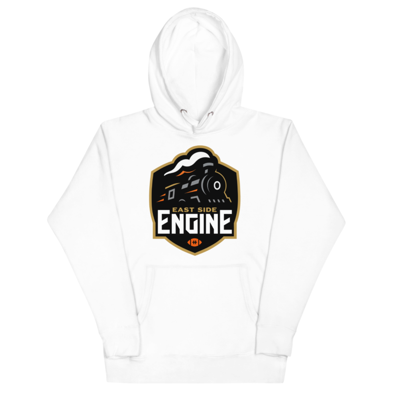East Side Engine - Logo Hoodie – XL, White