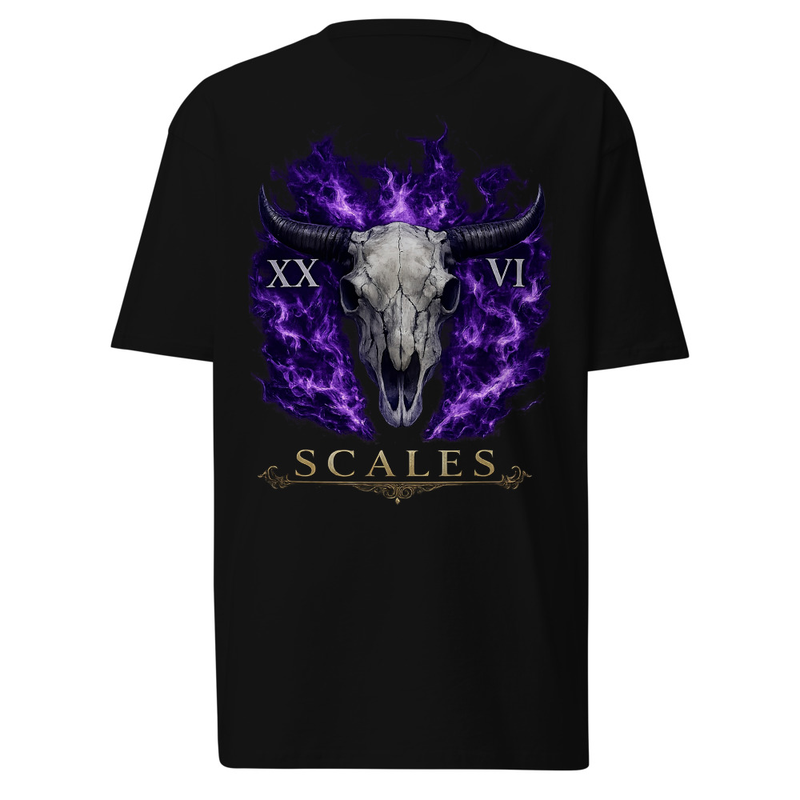 XXVI Bull Skull Red Fire Tee