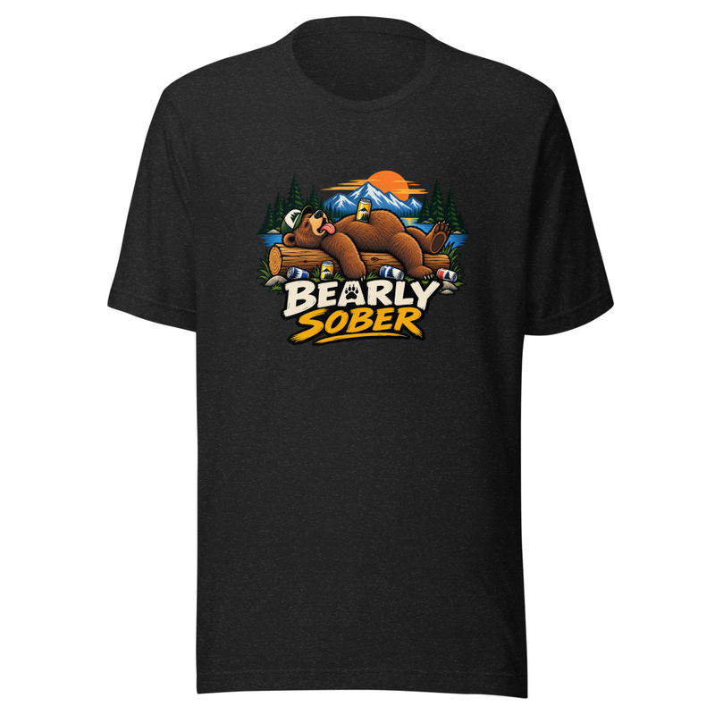 Bearly Sober Unisex T-Shirt β Black Heather