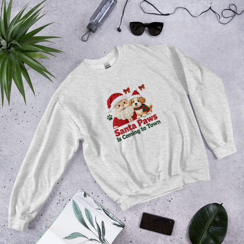 Santa Paws Is Coming to Town Christmas Dog Sweatshirt – view 9