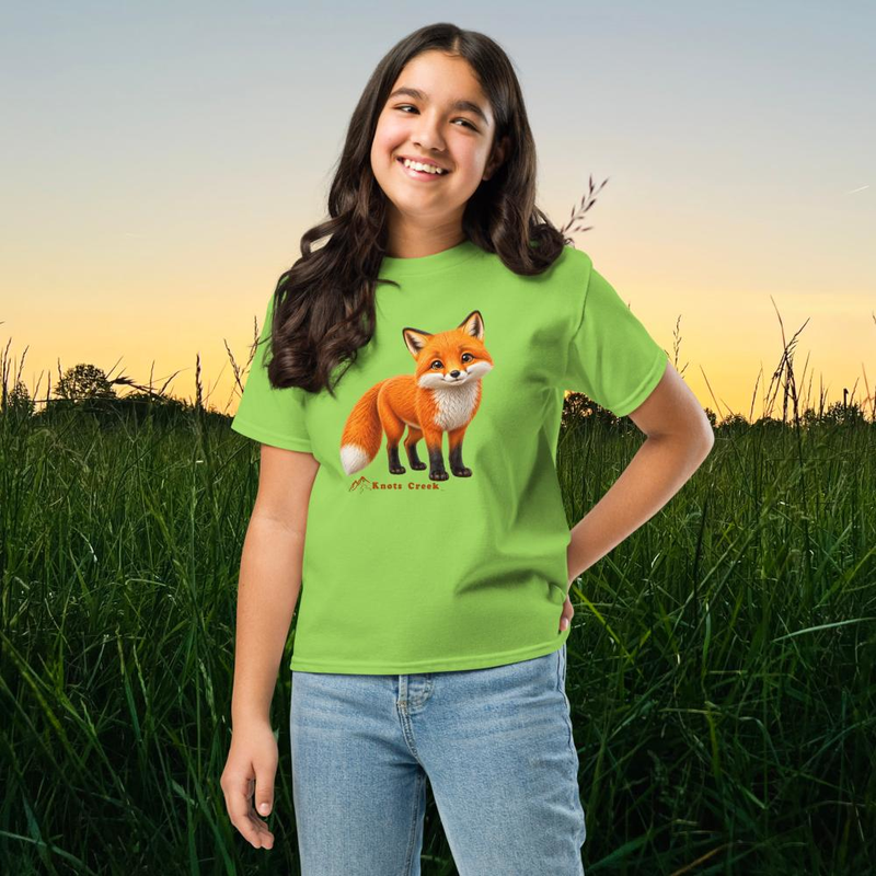 Youth Fox Tee - Cotton – XL, Lime