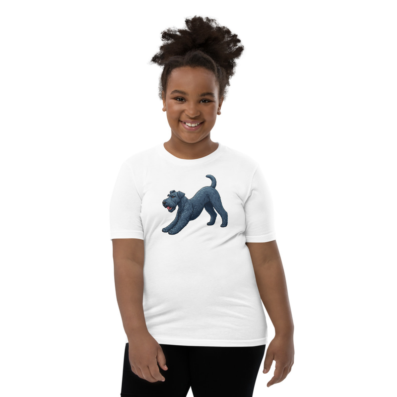 Kerry Blue Terrier in Downward Dog Pose Youth T-Shirt