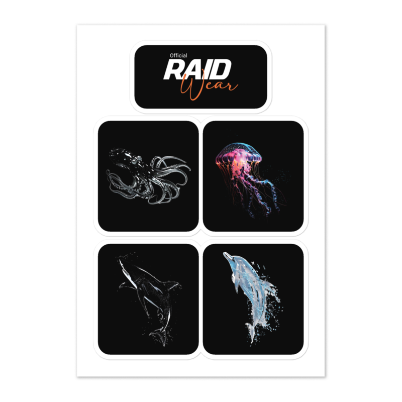 RAID Wear Sticker Sheet – 5.83″×8.27″, White