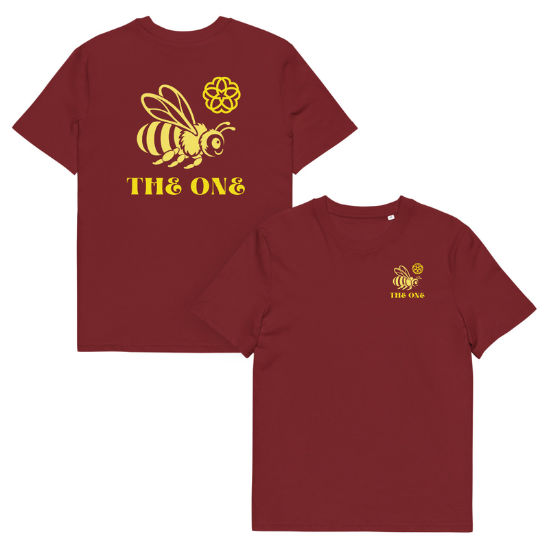 Bee The One Organic Cotton T-Shirt – XL, Burgundy