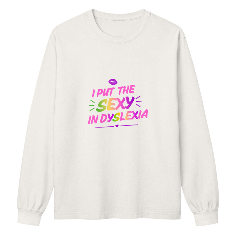 Unisex garment dye heavyweight long sleeve tee – XL, Vintage White