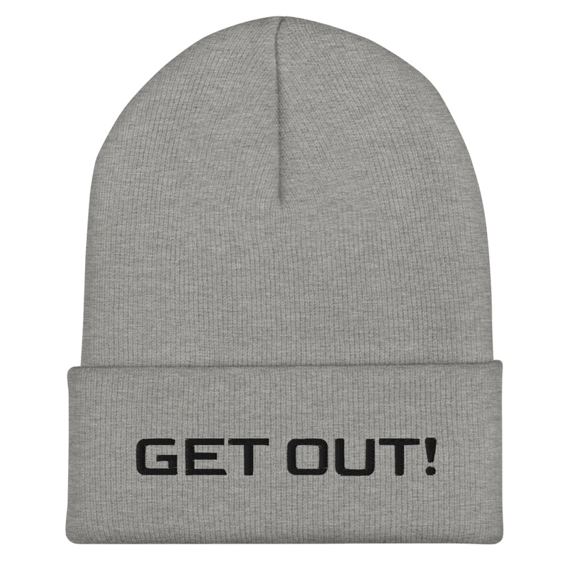 GET OUT! Beanie by BeanZ — Light Grey & White